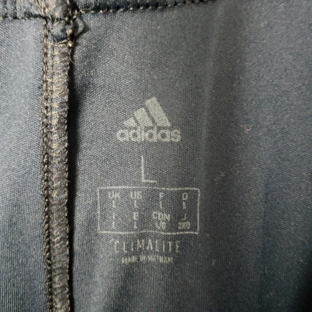 Adidas Size L Athletic Basketball Shorts Dark Blue White Stripe Activewear Gym